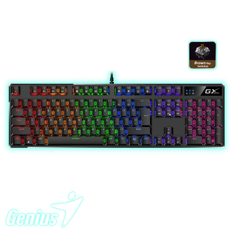 Teclado mecánico Genius Scorpion K12 RGB switches brown